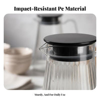 Reusable Acrylic Water Pitcher Safe Acrylic Water Carafe with Lid Easy to Clean for Restaurant Employees, Families, Hotel, Bar, Refrigerator
