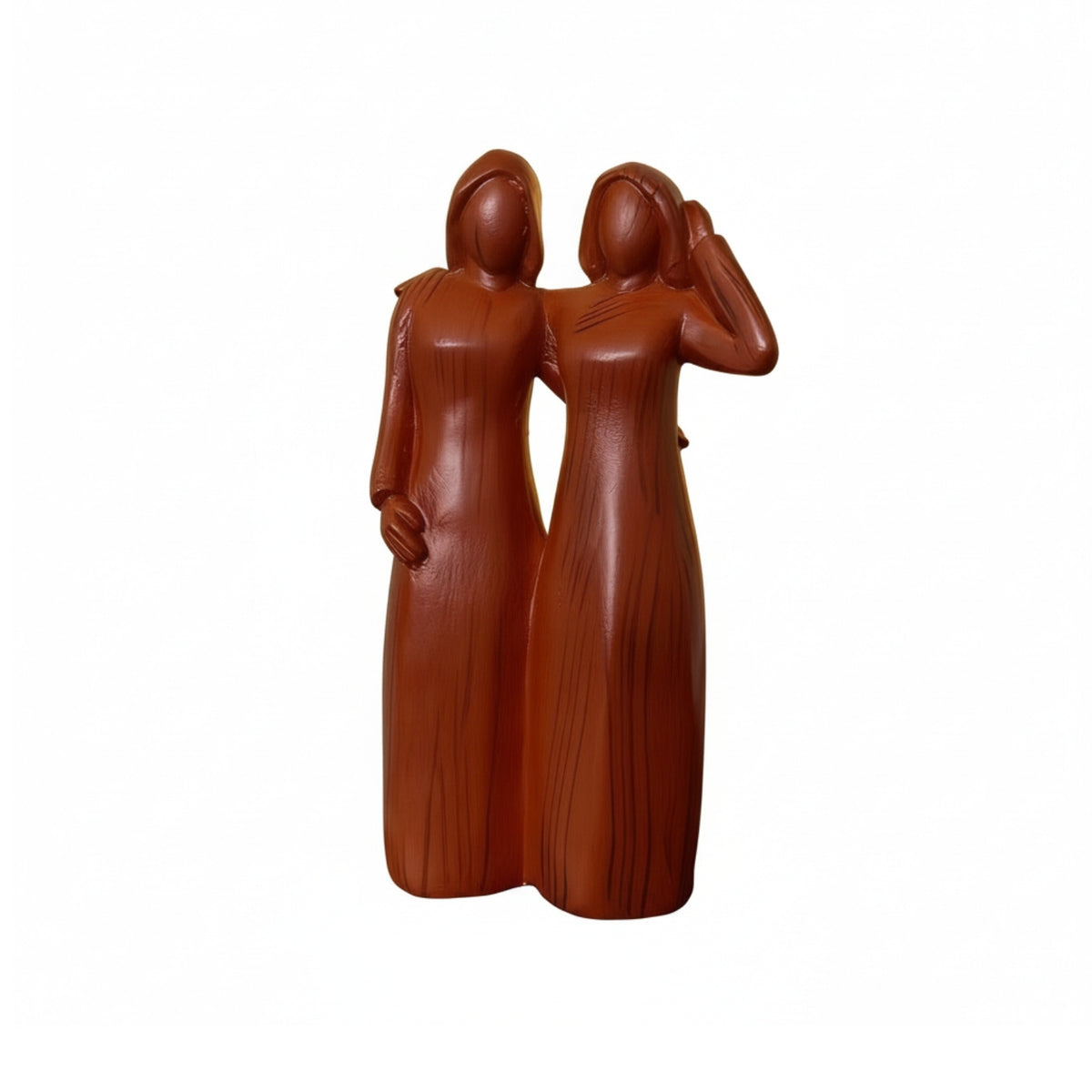 Figurine with Wood-Grain Finish Tabletop Resin Figurine Artful for Mantel