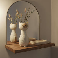 Feline-Shaped Flower Vase Cream Finish Feline Shaped Vase Artistic for Entryway