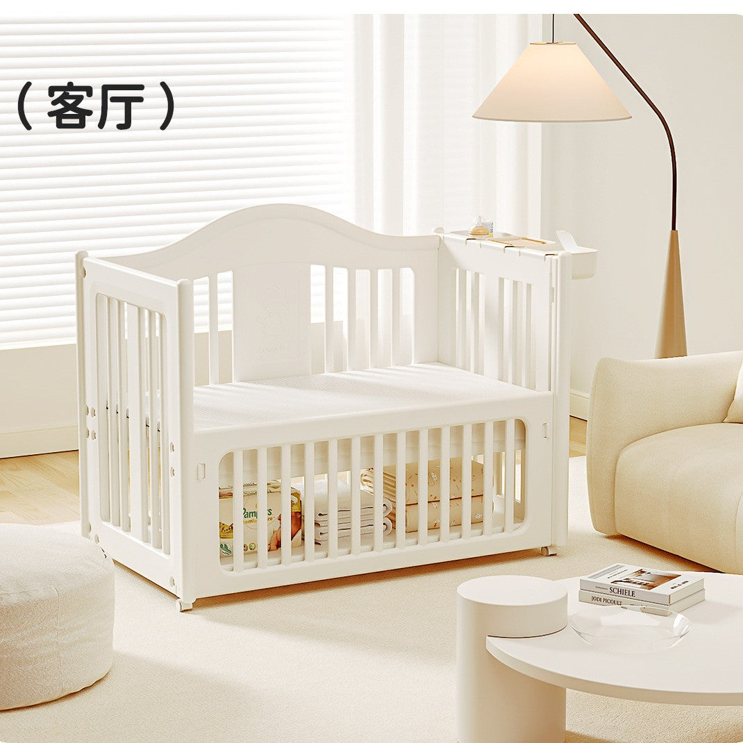 babyviva Portable Baby Crib with Latex Mattress and Hanging Boxes