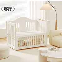 babyviva Portable Baby Crib with Latex Mattress and Hanging Boxes