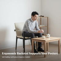 Wooden Frame rearrest Chair Light Luxury Upholstered Armchair Minimalist Design With Arms for Adults, Living Room, Restaurant