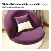 Upholstered Round Armchair Removable and Cleanable Cover Upholstered Contoured Seat Modern Design Comfortable Padding