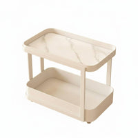 2-Tier Rolling Stand Mobile 2-Tier Oval Trolley space-saving for Living Room, Kitchen