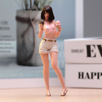 Girl Holding Ice Cream Figure Resin Material for Dioramas, Desktop Decoration