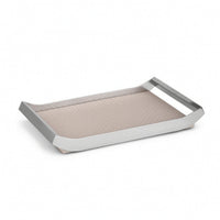 Tray with Leather Base Rectangular Valet Tray Elegant Desktop Storage Organizer for Dresser