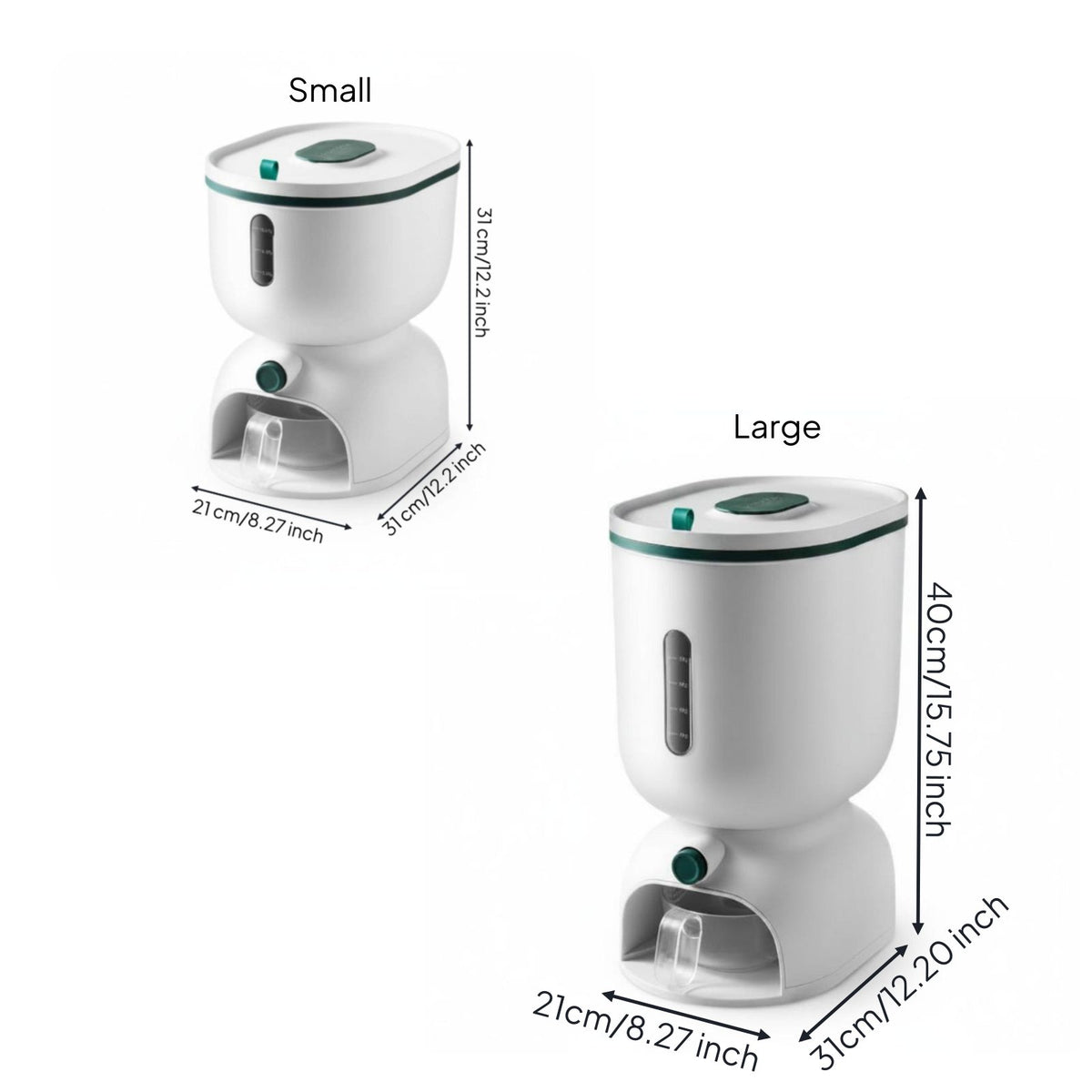 Press Rice Container Measuring Cup Rice Container Large Capacity