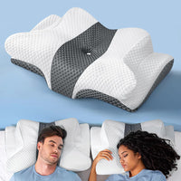 Memory Foam Side Sleeper Pillow with Contoured Shape, Butterfly Shape, Polyester Cover