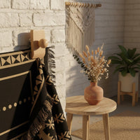 Multi-Purpose Beech Wood Quilt Display Easy Installation Wall Mounted Blanket Holder Minimalist Design for Bedroom, Living Room
