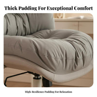 Upholstered Caster Chair Height Adjustable Upholstered Rolling Chair 360-Degree rotate Minimalist Design for Study Room, Bedroom
