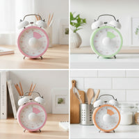 Tabletop Twin-Bell Timer Retro-Style Mechanical Timer with Bells Portable Small for Study