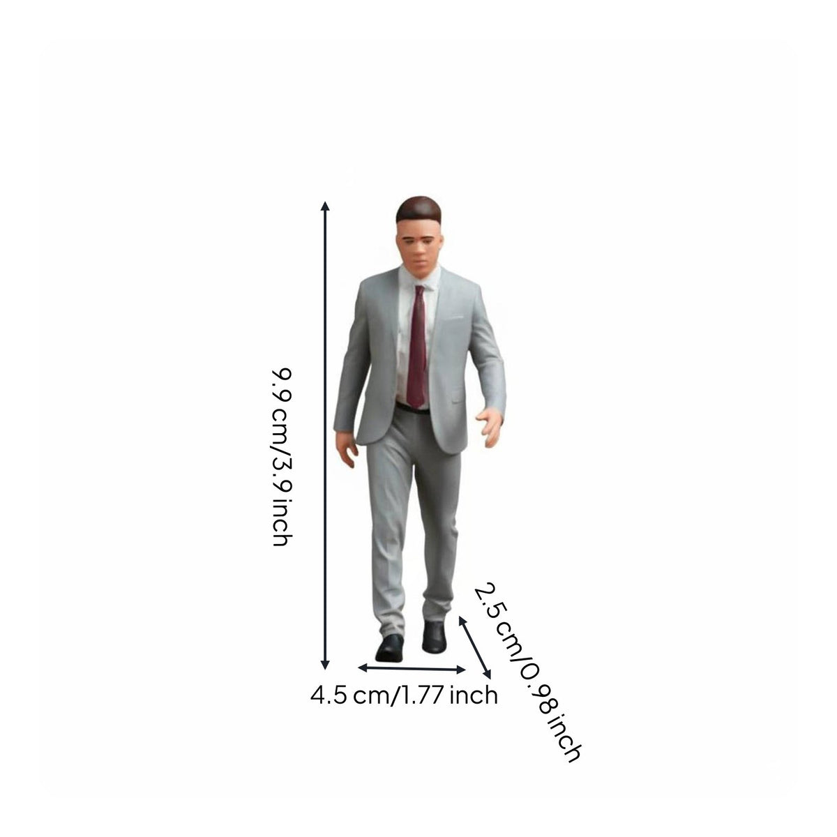 Businessman in Suit Figurine High Detailed Walking Businessman Model Resin Material Scale Model Person for Dioramas, Architectural Models