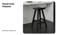 Round Top Counter Stool Minimalist Look Bar Seating Built-in Footrest for Cafe