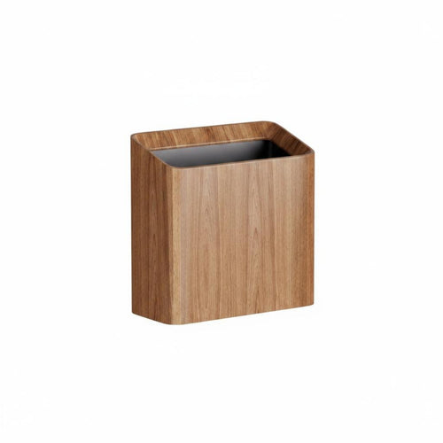 Wood Grain Trash Can Black Liner Wastebasket