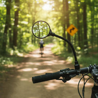 360 Rotation Bike Mirror  Set Shockproof Adjustable Bike Back View Mirror Kit  Scratch Resistant Lens for Commuters