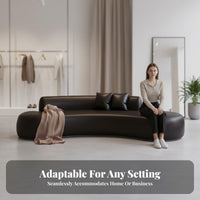 Curved Sectional Sofa Modern Design Curved Chaise Sofa Ergonomic Home Decor Room Furniture for Homeowners, Families, Beauty Salon, Boutique, Office