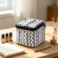 Soft-Sided Cube Storage Bag with Zipper Lightweight Quilted Makeup Bag Puffy Essential Oil Case Secure for Travelers