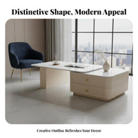 2 Pieces Nesting Table Set Modern & design Nesting Pebble Tables Irregular Shape adaptable Use for Homeowners, Students