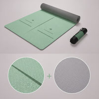 Non-Slip TPE Fitness Mat Textured Fitness Mat with Carrying Strap and Bag Cushioned Eco-Friendly for Stretching