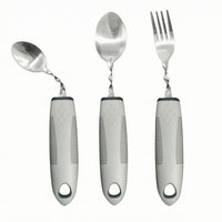 3 Pieces Adaptive Cutlery Set Flexible Utensils with Twistable Shaft for Elderly