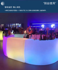 LED酒吧发光吧台户外家具可移动圆形创意调酒酒吧台聚会派对桌椅 脚踩吧椅
