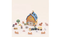 Pretend Play Farm Shape Sorter Playset Fine-Motor Barn Shape Sorter Educational Barn Toy with Animal Figures Learning for Toddlers, Preschoolers, Playroom, Daycare