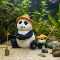 Cute Panda Fishing Ornament for Aquarium, Fish Pond, or Garden Decor
