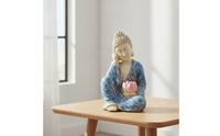 Buddha Statue with Tranquil Buddha Figurine Peaceful Sculpture for Tea Table, Garden