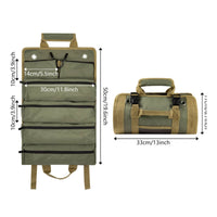 Multi-Pocket Tool Roll Organizer Heavy Duty Roll up Tool Bag for Electricians, Mechanics, Craftsmen, Car, Garage, Job Site