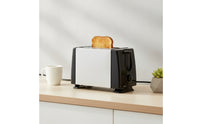 Compact Two-Slot Toaster Space-Saving Bread Toaster Slim Appliance Lightweight for Students, Small Kitchens, Dorm Rooms, Office Breakrooms