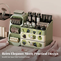 Multi-Compartment Makeup Box Large Capacity Desktop Organizer Keeps Tidy