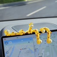 4 Pieces Giraffe Car Ornament Cute Giraffe Dashboard Decoration Playful Dashboard Ornament for Drivers, Animal Lovers