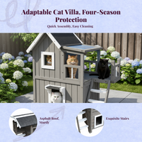 Insulated weatherproof wooden cat house