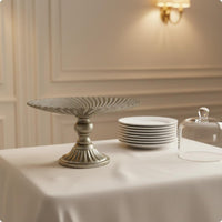 Vintage Flower Stand Multi-Use Metal Pedestal Tray Elegant for Hotel, Banquet