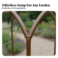 Weather Resistant Flowering Vine Climbing Trellis Rustproof Metal Garden Arch Heavy Duty Wrought Iron Arbor Powder Coated Finish for Courtyard, Backyard, Patio, Wedding Decoration
