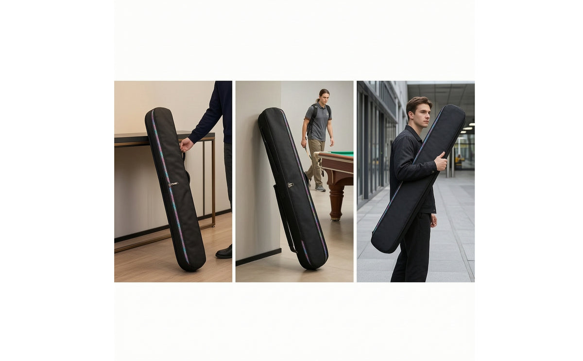 Padded Pool Cue Case Compact Pool Cue Case with Shoulder Strap Water-Resistant Sturdy for Practice Sessions