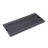 Bar Drip Tray Black Coated Stainless Steel Tray with Perforated Top Rust Resistant for Baristas