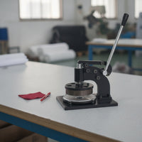 Manual Sample Cutter with Backing Pads Compact Disc Sample Cutter Bench-Top Cutting Tool for Technicians, Material Testing