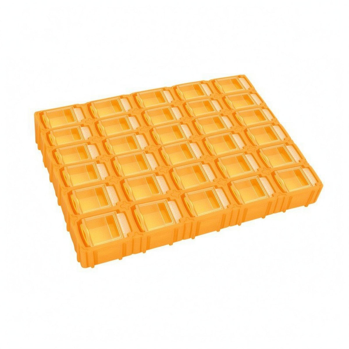 Clear Hinged Lid Orthodontic Storage Box Hard Plastic Oral Parts Organizer Yellow Orthodontic Storage Case Slimline