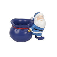 Santa Holder with Container Glossy Santa Figurine Decorative Tabletop Decor for Office