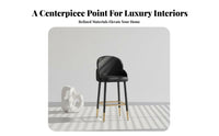 Upholstered Backrestrest Tavernstool Factory-Inspired Design Bar Stool Sturdy Wood Frame Nordic Design for Adults, Cafe