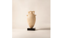 Vase with Black Base Embossed Urn Tall for Entryway