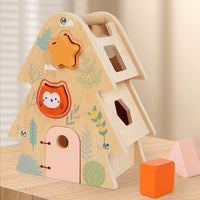 Wooden Shape Matching Toy for Kids Early Learning Educational Shape Sorter with Cartoon Animal Designs
