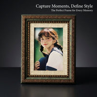 European Classical Picture Frame, Vintage Resin Photo Frame, A4 Desktop Stand fo #variant:5 inch Desktop (Inner 8.9x12.8cm)