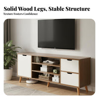 Contemporary Television Cabinet Multi-Functional TV Console with Storage Raised Design Storage Entertainment Center for Small Apartments, Bedroom