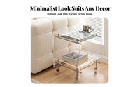 Multi-Tier Rolling Trolley Transparent Design 2-Tier Rolling Trolley Vintage