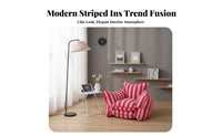 Removable and Washable Cover Striped Lazy Sofa Soft Material Japanese Tatami Recliner Vibrant Colors Reclining Lazy Sofa Multi-Purpose for Adults, Teens, Students, Bedroom, Living Room, Reading Nook, Lounge Area