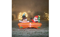 Inflatable Snowman and Santa 6ft Inflate Christmas Yard Decoration Inflatable Christmas Decoration Outdoor for Lawn, Storefront