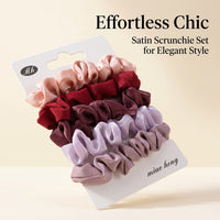 silky Scrunchies Set for Women and Girls, Soft Ponytail Holders, Elastic Bands for Styling, Fashion Accessories