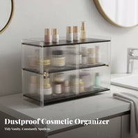 Clear Cosmetic Display Case with Drawers Large Capacity Makeup Organizer